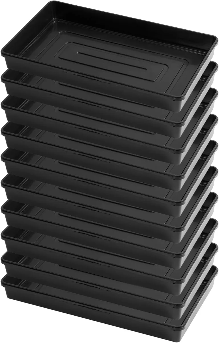 Gewächshaus-Wanne 55,5x31,5x6,5 cm, 10 Stück, Pflanzschale Kunststoff, Transportschale, Anzuchtschalen ohne Bodenlöcher - Ideal für Pflanzen, Anzuchten, Garten – Bild 1