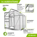 BRAST Gewächshaus Aluminium mit Fundament | 42 Modelle | 130x190x195cm - 490x250x235cm | TÜV geprüft | 6mm Hohlkammerplatten | rostfrei wetterfest temperaturbeständig | 130x190x195cm Grau - Thumbnail 6