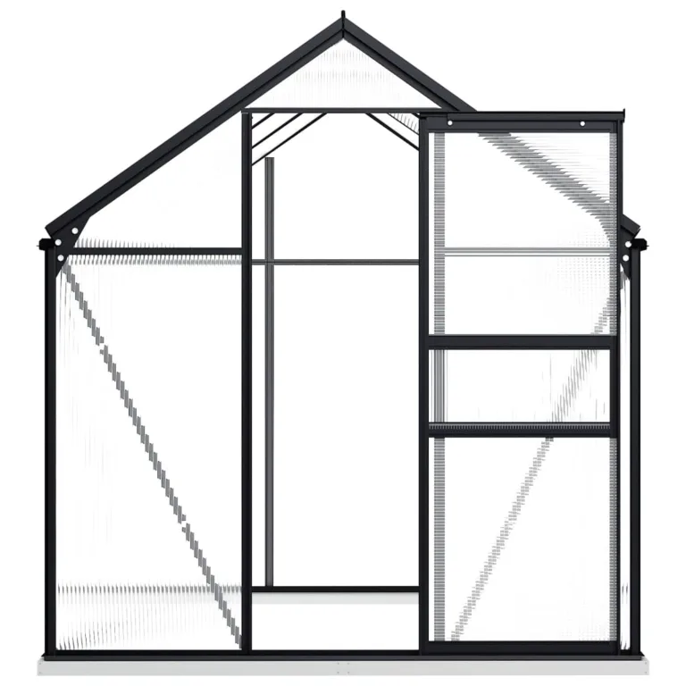 Begehbares Gewächshaus aus Polycarbonat mit Aluminium Fundamentrahmen für Garten 190x190x202cm 3,61m² Grow House mit Fundament Bodenbefestigung für Pflanzen und Gartenhaus – Bild 4
