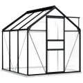 Begehbares Gewächshaus aus Polycarbonat mit Aluminium Fundamentrahmen für Garten 190x190x202cm 3,61m² Grow House mit Fundament Bodenbefestigung für Pflanzen und Gartenhaus - Thumbnail 2