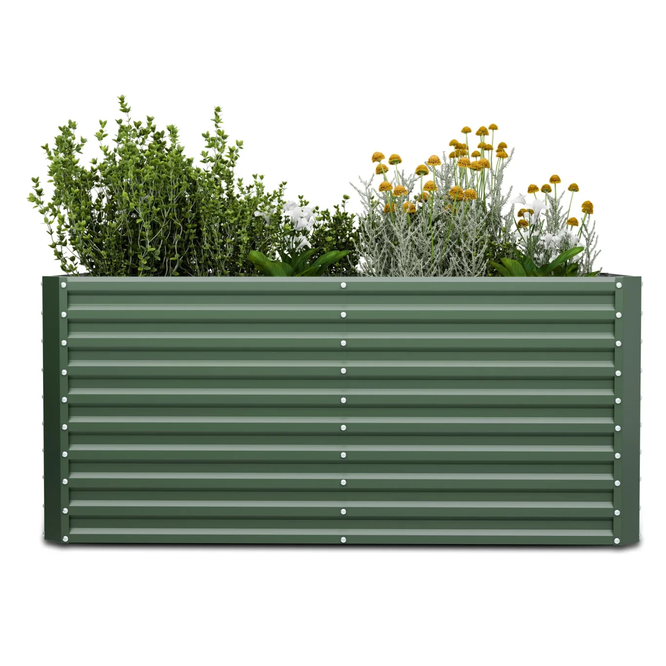 Blumfeldt High Grow Straight Hochbeet, Ergonomisches 1.800 L Rechteckiges Hochbeet Aus Wetterfestem Galvalume-Stahl Für Blumen, Kräuter & Gemüse – Rostbeständig, Offene Bodenstruktur, Einfacher Aufbau - Bild 1
