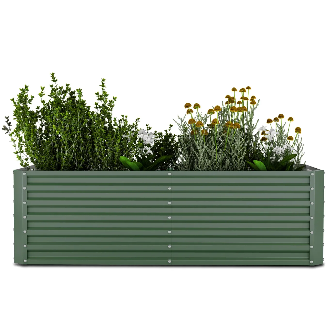 blumfeldt High Grow Straight Hochbeet, 1200 L Metall-Hochbeet Aus Wetterfestem Galvalume-Stahl Für Blumen, Kräuter & Gemüse – Rostbeständig, Offene Bodenstruktur, Einfacher Aufbau - Bild 1
