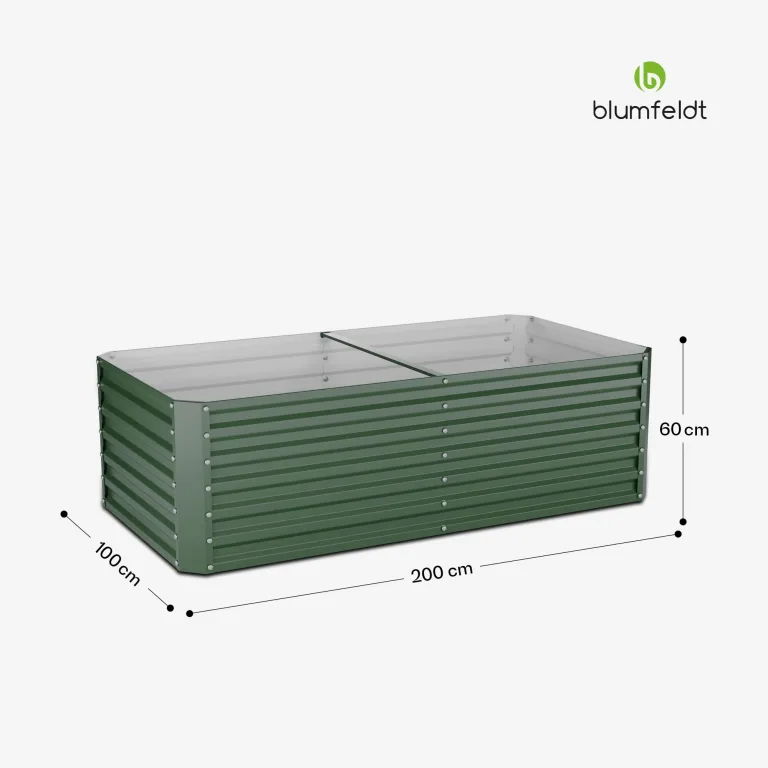 blumfeldt High Grow Straight Hochbeet, 1200 L Metall-Hochbeet Aus Wetterfestem Galvalume-Stahl Für Blumen, Kräuter & Gemüse – Rostbeständig, Offene Bodenstruktur, Einfacher Aufbau – Bild 7