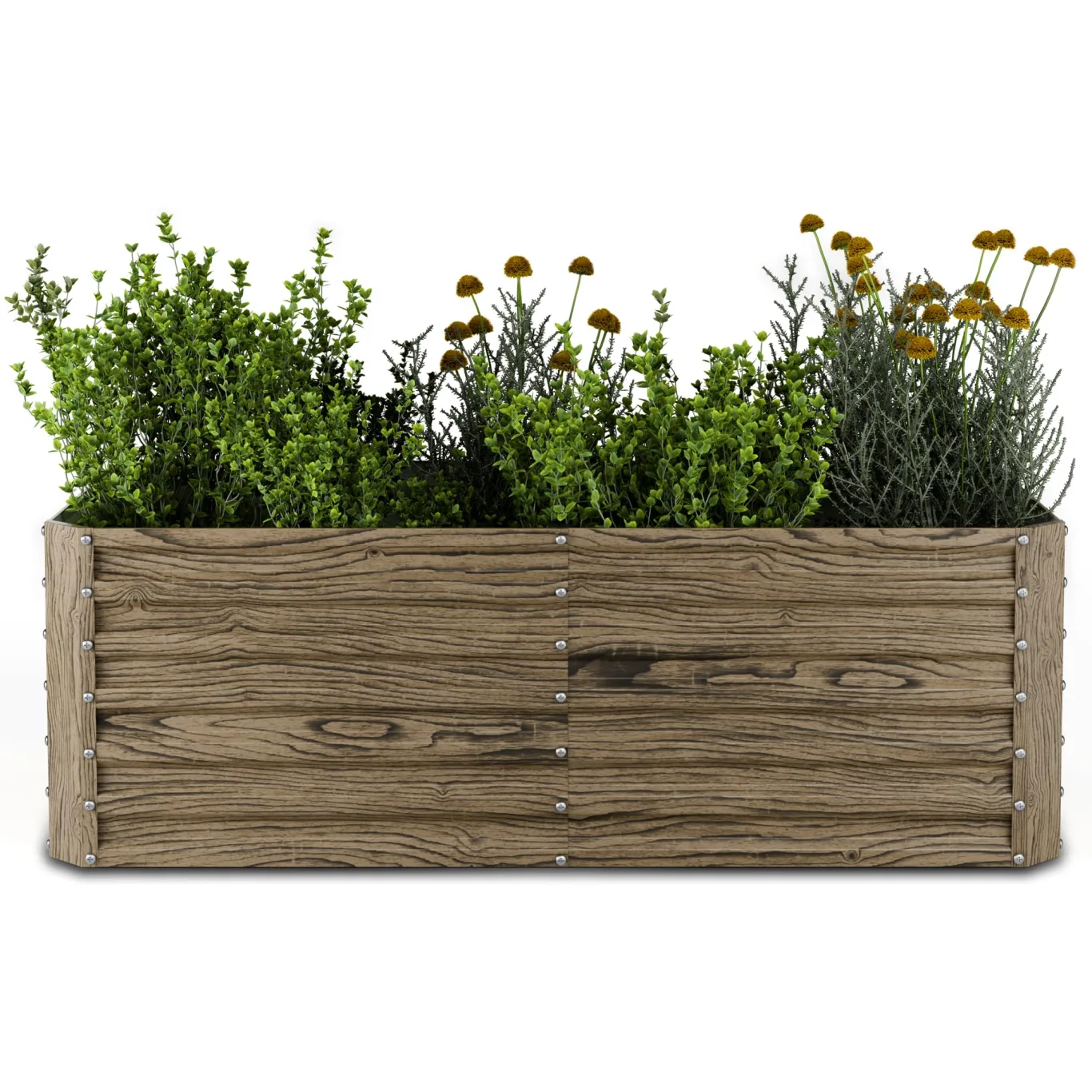 Blumfeldt High Grow Straight Hochbeet, Ergonomisches 972L Hochbeet Metall Holzoptik, Wetterfester Verzinkter Stahl Für Blumen, Kräuter & Gemüse – Rostbeständig, Offene Bodenstruktur & Einfache Montage - Bild 1
