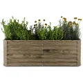 Blumfeldt High Grow Straight Hochbeet, Ergonomisches 972L Hochbeet Metall Holzoptik, Wetterfester Verzinkter Stahl Für Blumen, Kräuter & Gemüse – Rostbeständig, Offene Bodenstruktur & Einfache Montage - Thumbnail 1