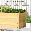 Outsunny Hochbeet aus Holz, Pflanzbeet Frühbeet mit 3 Pflanzzonen, Gartenbeet Blumenkasten, Pflanzkasten 140 x 60 x 40cm Gemüsebeet für Garten Balkon Terrasse, Pflanzkübel für Blumen, Pflanzen, Obst - Thumbnail 6