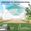Outsunny Gewächshaus 6 x 3 x 2 m Foliengewächshaus mit 12 Fenster, Rolltüren, Aufrollbar Seitenwänden, UV-beständiger Folientunnel, Winterfest Tomatenhaus mit Erdanker, Grün - Thumbnail 6