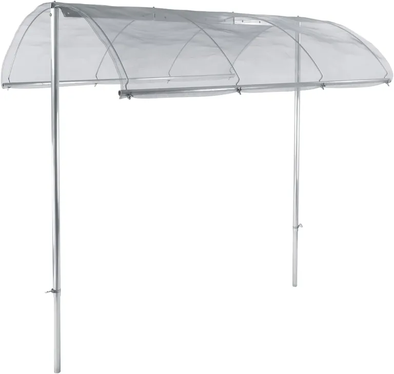 bellissa – Tomatendach höhenverstellbar von 125-185 cm mit regendichtem Aluminiumgewebe - Plastikfreies Pflanzenschutzdach für Tomaten, Gurken, Bohnen – Überdachung gegen Starkregen & Braunfäule – Bild 1