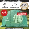 BRAST Gewächshaus Foliengewächshaus mit Stahlfundament | 2x3m - 3x8m | inkl. Erdanker Unkrautvlies & 8 Aufrollbare Fenster mit Moskitonetz | UV-stabilisierte Gitterschutzfolie 200g/m² | 300x400cm - Thumbnail 6