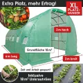 BRAST Gewächshaus Foliengewächshaus mit Stahlfundament | 2x3m - 3x8m | inkl. Erdanker Unkrautvlies & 12 Aufrollbare Fenster mit Moskitonetz | UV-stabilisierte Gitterschutzfolie 200g/m² | 300x600cm - Thumbnail 4
