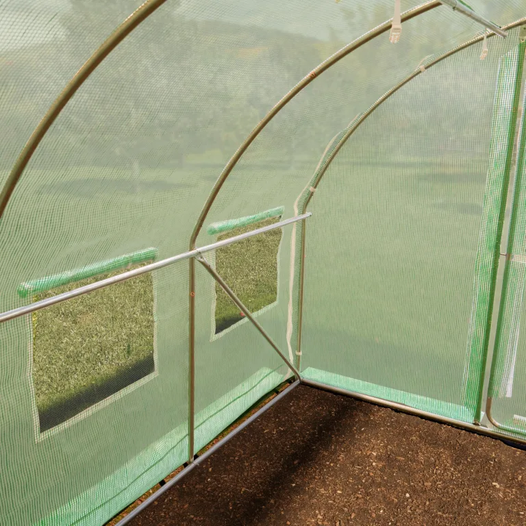 TOOLPORT Foliengewächshaus Gewächshaus 3x6m Premium mit schwenkbarer Türkonstruktion PE-Plane 180 g/m² grün transparent – Bild 4