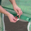 TOOLPORT Foliengewächshaus Gewächshaus 3x6m Premium mit schwenkbarer Türkonstruktion PE-Plane 180 g/m² grün transparent - Thumbnail 8