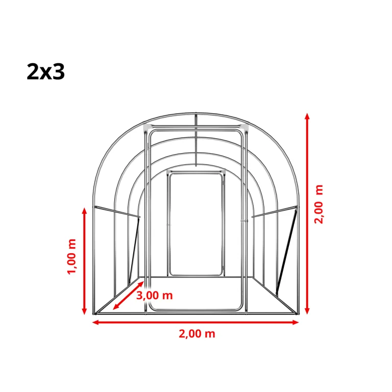 TOOLPORT Foliengewächshaus Gewächshaus 2x3m Premium mit schwenkbarer Türkonstruktion PE-Plane 180 g/m² weiß transparent – Bild 9