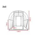 TOOLPORT Foliengewächshaus Gewächshaus 2x3m Premium mit schwenkbarer Türkonstruktion PE-Plane 180 g/m² weiß transparent - Thumbnail 9