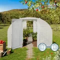 TOOLPORT Foliengewächshaus Gewächshaus 3x8m Premium mit schwenkbarer Türkonstruktion PE-Plane 180 g/m² weiß transparent - Thumbnail 3