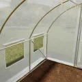 TOOLPORT Foliengewächshaus Gewächshaus 3x8m Premium mit schwenkbarer Türkonstruktion PE-Plane 180 g/m² weiß transparent - Thumbnail 4