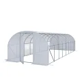 TOOLPORT Foliengewächshaus Gewächshaus 3x8m Premium mit schwenkbarer Türkonstruktion PE-Plane 180 g/m² weiß transparent - Thumbnail 1