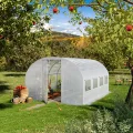 TOOLPORT Foliengewächshaus Gewächshaus 3x4m Premium mit schwenkbarer Türkonstruktion PE-Plane 180 g/m² weiß transparent - Thumbnail 2