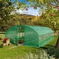 TOOLPORT Foliengewächshaus Gewächshaus 4x8m Premium mit schwenkbarer Türkonstruktion PE-Plane 180 g/m² grün transparent - Thumbnail 2