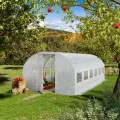 TOOLPORT Foliengewächshaus Gewächshaus 3x6m Premium mit schwenkbarer Türkonstruktion PE-Plane 180 g/m² weiß transparent - Thumbnail 2