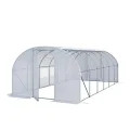 TOOLPORT Foliengewächshaus Gewächshaus 3x6m Premium mit schwenkbarer Türkonstruktion PE-Plane 180 g/m² weiß transparent - Thumbnail 1