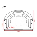 TOOLPORT Foliengewächshaus Gewächshaus 3x4m Premium mit schwenkbarer Türkonstruktion PE-Plane 180 g/m² grün transparent - Thumbnail 9