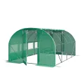 TOOLPORT Foliengewächshaus Gewächshaus 3x4m Premium mit schwenkbarer Türkonstruktion PE-Plane 180 g/m² grün transparent - Thumbnail 1