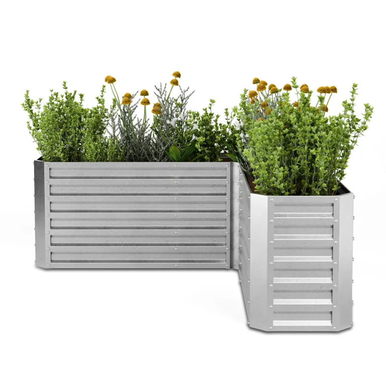 blumfeldt Hochbeet 160x160, L-förmiges Gartenhochbeet 742 L Aus Wetterfestem Galvanostahl, Ergonomisch & Rostbeständig Mit Offenem Boden Für Optimale Drainage & Einfacher Montage – Bild 9