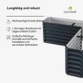 blumfeldt Hochbeet 160x160, L-förmiges Gartenhochbeet 742 L Aus Wetterfestem Galvanostahl, Ergonomisch & Rostbeständig Mit Offenem Boden Für Optimale Drainage & Einfacher Montage - Thumbnail 6