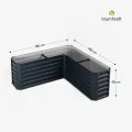 blumfeldt Hochbeet 160x160, L-förmiges Gartenhochbeet 742 L Aus Wetterfestem Galvanostahl, Ergonomisch & Rostbeständig Mit Offenem Boden Für Optimale Drainage & Einfacher Montage - Thumbnail 7