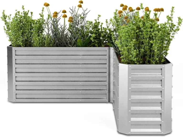 blumfeldt Hochbeet 160x160, L-förmiges Gartenhochbeet 742 L Aus Wetterfestem Galvanostahl, Ergonomisch & Rostbeständig Mit Offenem Boden Für Optimale Drainage & Einfache Montage – Bild 1