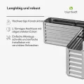 blumfeldt Hochbeet 160x160, L-förmiges Gartenhochbeet 742 L Aus Wetterfestem Galvanostahl, Ergonomisch & Rostbeständig Mit Offenem Boden Für Optimale Drainage & Einfache Montage - Thumbnail 6