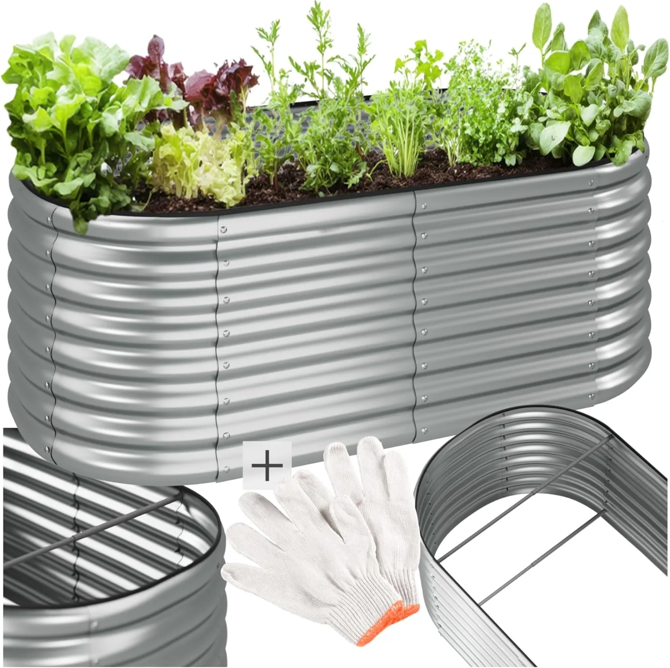 tectake® Hochbeet Metall, Hochbeete-Kit für Beet, Hochbeet Garten, wetterfest, Pflanzkasten, Kräuterbeet, Frühbeet, Gemüsebeet, Pflanzenbeet, zur Anzucht, als Blumenkasten - 603l, 160 x 80 x 60 cm - Bild 1