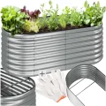 tectake® Hochbeet Metall, Hochbeete-Kit für Beet, Hochbeet Garten, wetterfest, Pflanzkasten, Kräuterbeet, Frühbeet, Gemüsebeet, Pflanzenbeet, zur Anzucht, als Blumenkasten - 603l, 160 x 80 x 60 cm - Thumbnail 1