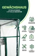 Foliengewächshaus 50x100x150 cm – Winterfestes Gewächshaus für Tomaten und anderes Gemüse – Stabiler Schutz aus PVC für Gartenpflanzen, Minigewächshaus für den Winter- und Jahreszeitenanbau - Thumbnail 3
