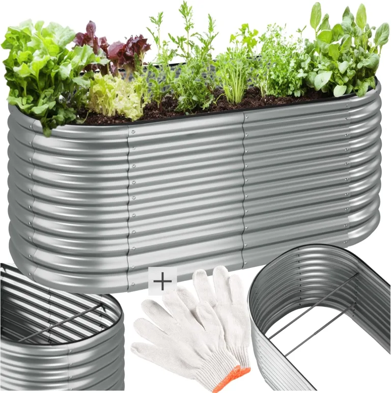 tectake® Hochbeet Metall, Hochbeete-Kit für Beet, Hochbeet Garten, wetterfest, Pflanzkasten, Kräuterbeet, Frühbeet, Gemüsebeet, Pflanzenbeet, zur Anzucht, als Blumenkasten - 1257l, 200 x 100 x 80 cm – Bild 1