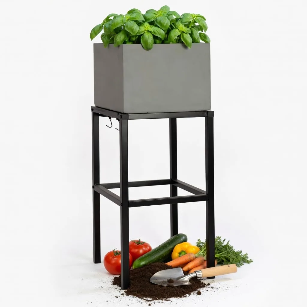 Pflanzwerk Pflanzkübel Hochbeet Gestell Elevate 60x28cm für Garten Terrasse und Balkon Blumenkübel - Pulverbeschichteter Edelstahl - Rostfrei - Premiumqualität - Frostsicher - 2 Jahre Garantie - Bild 1