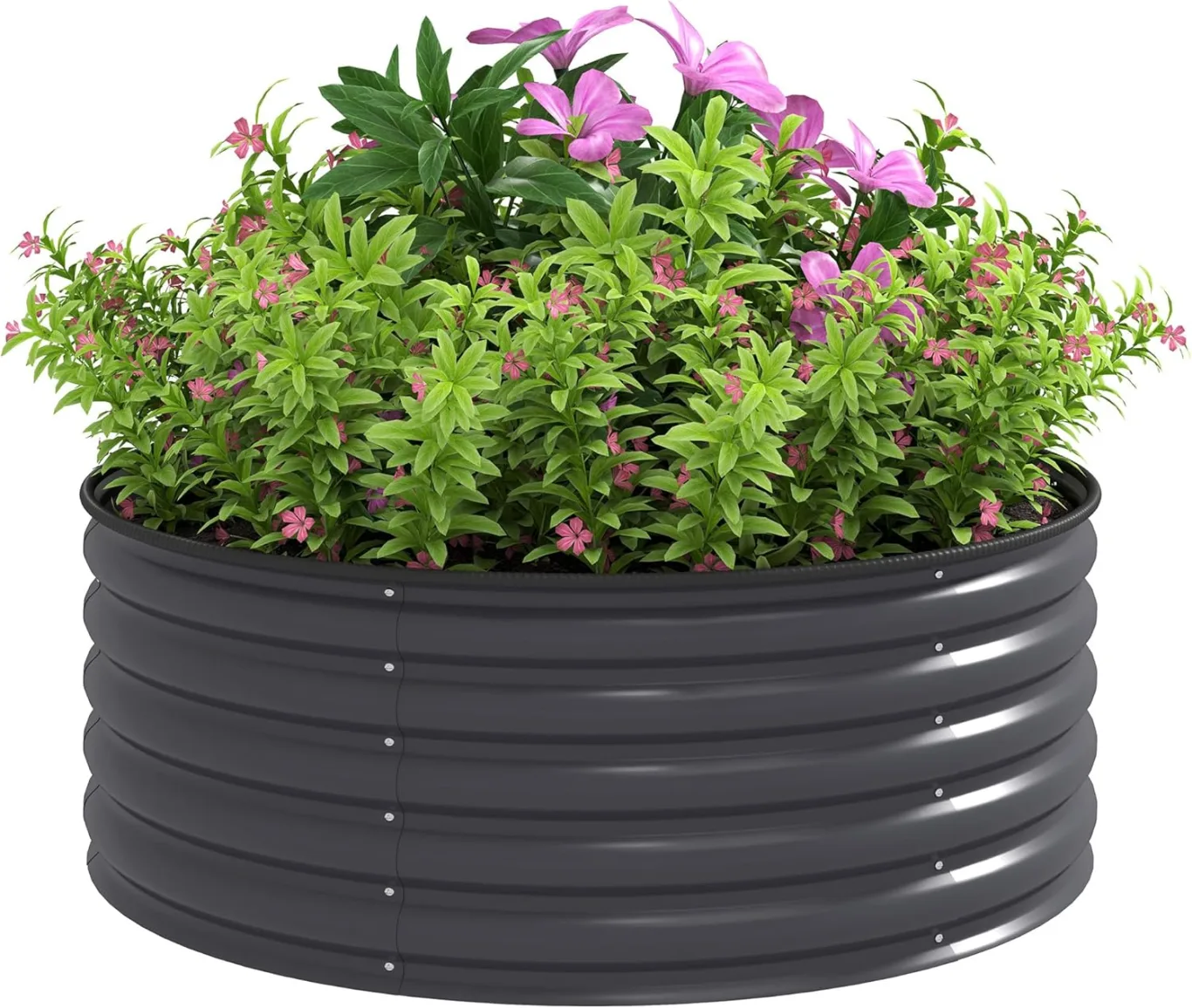 Outsunny Hochbeet aus Stahl, Pflanzbeet Frühbeet Gartenbeet stapelbar Blumenkasten steckbar Pflanzkasten 120x120x43cm Gemüsebeet für Garten Balkon Terrasse, Pflanzkübel für Blumen, Pflanzen - Bild 1
