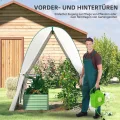 Outsunny Gewächshaus mit Rolltür, 2 Fernster, winterfest Foliengewächshaus aus Stahl, Treibhaus für Balkon, Garten, Tomatenhaus 180 x 180 x 200 cm, Tomatengewächshaus für Tomaten, Gemüse, Blumen, Weiß - Thumbnail 6