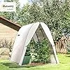 Outsunny Gewächshaus mit Rolltür, 2 Fernster, winterfest Foliengewächshaus aus Stahl, Treibhaus für Balkon, Garten, Tomatenhaus 180 x 180 x 200 cm, Tomatengewächshaus für Tomaten, Gemüse, Blumen, Weiß - Thumbnail 2