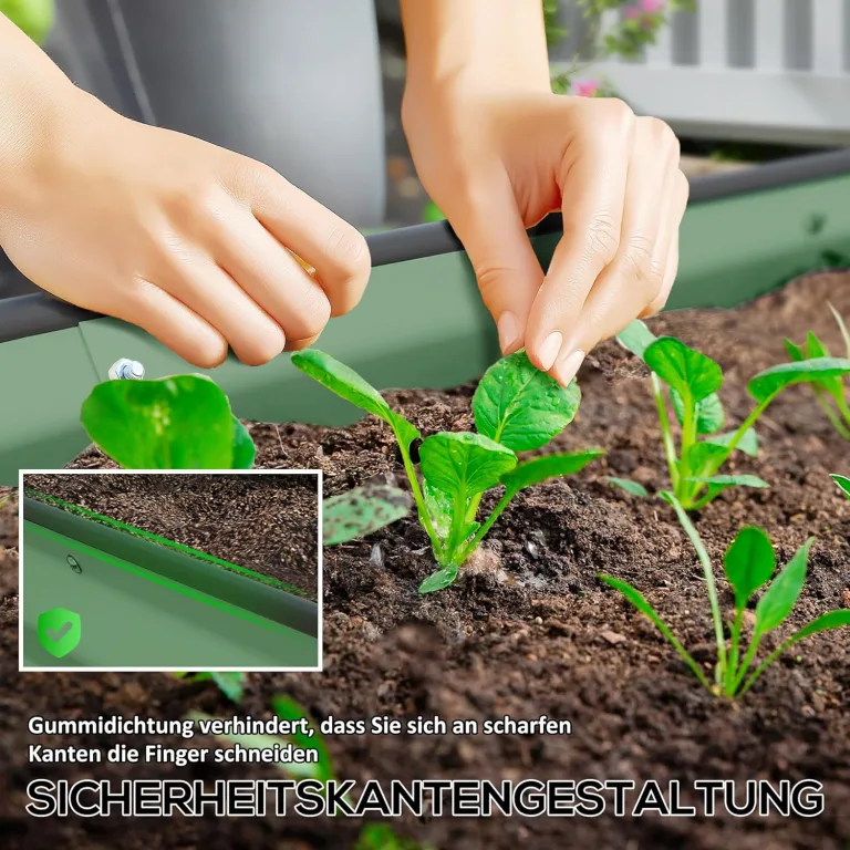 Outsunny 2er-Set Hochbeet aus Stahl, Pflanzbeet Frühbeet Gartenbeet Blumenkasten stapelbar, Pflanzkasten Gemüsebeet 181x93x30cm für Garten Balkon, Pflanzkübel für Blumen, Pflanzen, Gemüse – Bild 5