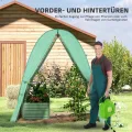 Outsunny Gewächshaus mit Rolltür, 2 Fernster, winterfest Foliengewächshaus aus Stahl, Treibhaus für Balkon, Garten, Tomatenhaus 180 x 180 x 200 cm, Tomatengewächshaus für Tomaten, Gemüse, Blumen, Grün - Thumbnail 5