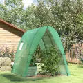 Outsunny Gewächshaus mit Rolltür, 2 Fernster, winterfest Foliengewächshaus aus Stahl, Treibhaus für Balkon, Garten, Tomatenhaus 180 x 180 x 200 cm, Tomatengewächshaus für Tomaten, Gemüse, Blumen, Grün - Thumbnail 9