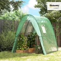 Outsunny Gewächshaus mit Rolltür, 2 Fernster, winterfest Foliengewächshaus aus Stahl, Treibhaus für Balkon, Garten, Tomatenhaus 180 x 180 x 200 cm, Tomatengewächshaus für Tomaten, Gemüse, Blumen, Grün - Thumbnail 2