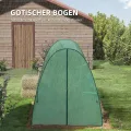 Outsunny Gewächshaus mit Rolltür, 2 Fernster, winterfest Foliengewächshaus aus Stahl, Treibhaus für Balkon, Garten, Tomatenhaus 180 x 180 x 200 cm, Tomatengewächshaus für Tomaten, Gemüse, Blumen, Grün - Thumbnail 3