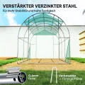 Outsunny Gewächshaus 200x300x200cm Foliengewächshaus Tomatenhaus mit Tür, 6 Fenster, Folientunnel aus verzinktem Stahl, 170g/m² PE, stabiles pflanztunnel, Treibhaus inkl. Erdanker & Seilen, Grün - Thumbnail 4