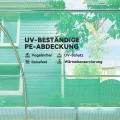 Outsunny Gewächshaus 3 x 2 x 2 m Foliengewächshaus mit 6 Fenster, Rolltüren, Aufrollbar Seitenwänden, UV-beständiger Folientunnel, Winterfest Tomatenhaus mit Erdanker, Grün - Thumbnail 5