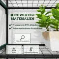 Outsunny Gewächshaus mit Rolltür, Regale, Winterfest Foliengewächshaus aus Stahl, Treibhaus für Balkon, Garten, Tomatenhaus 69 x 49 x 193 cm, Tomatengewächshaus für Tomaten, Blumen, Weiß - Thumbnail 3