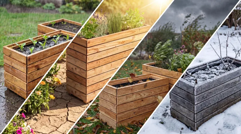 Mega Holz Hochbeet MODULO 30x30x75 cm (BxTxH) - Wetterfester Pflanzkübel aus Holz für Innen- und Außenbereich - Blumenkübel aus witterungsbeständiger Lärche für Garten, Terrasse und Balkon, Modular – Bild 6