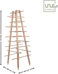 UNUS Rankturm Pyramide aus Holz, 143,5 cm hoch, Natur, Wetterfeste Pflanzenstütze für Kletterpflanzen, Garten & Gewächshaus, einfache Montage - Thumbnail 3